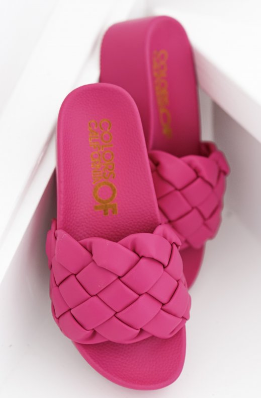 Colors of California - Wedge Slide with Braided Upper 86 Fuxia