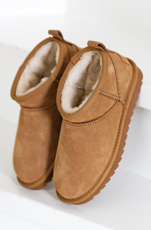 Colors of California - Short winter boot in Suede YW078 - Tan