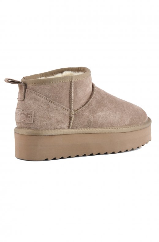 Colors of California - Platform winter boot in Suede YWPLA01 - Taupe