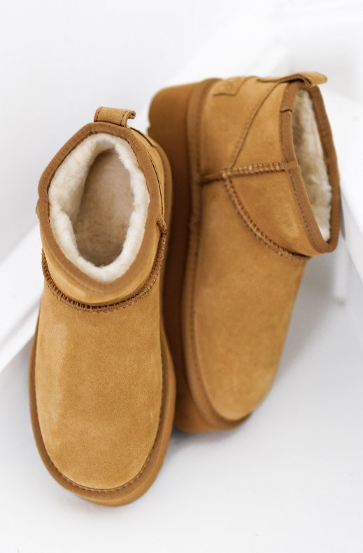 Colors of California - Platform winter boot in Suede YWPLA01 - Tan