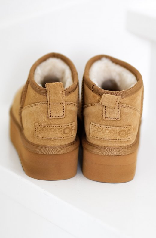 Colors of California - Platform winter boot in Suede YWPLA01 - Tan
