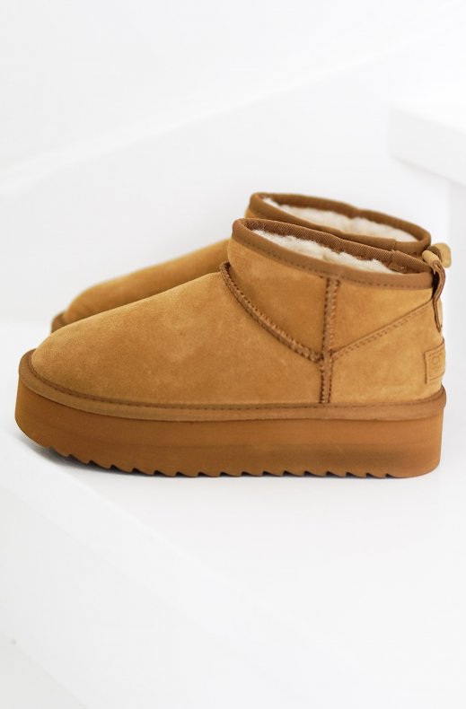 Colors of California - Platform winter boot in Suede YWPLA01 - Tan