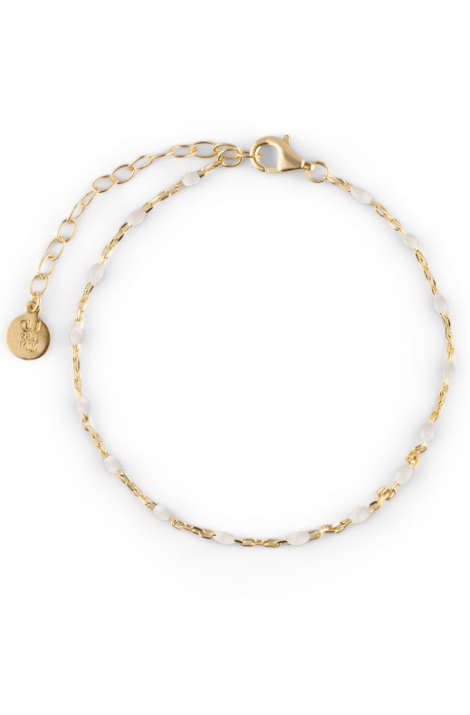 CU Jewellery - Letters Beaded Bracelet White Gold