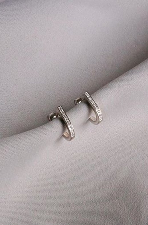 CU Jewellery - One Cane Earring Silver