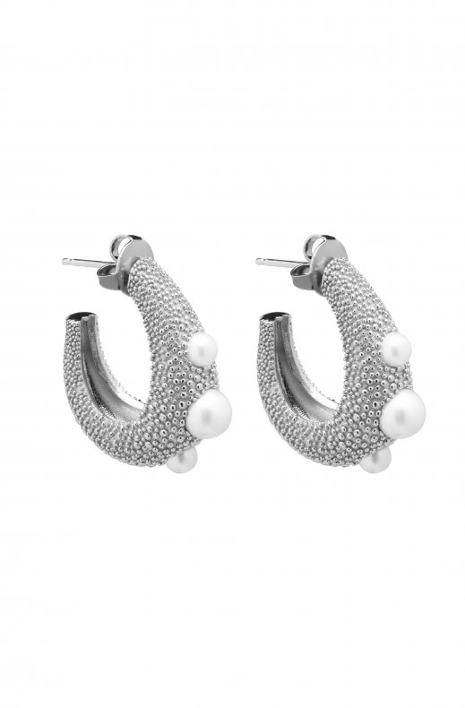 CU Jewellery - Pearl Bubble Big Earring Silver