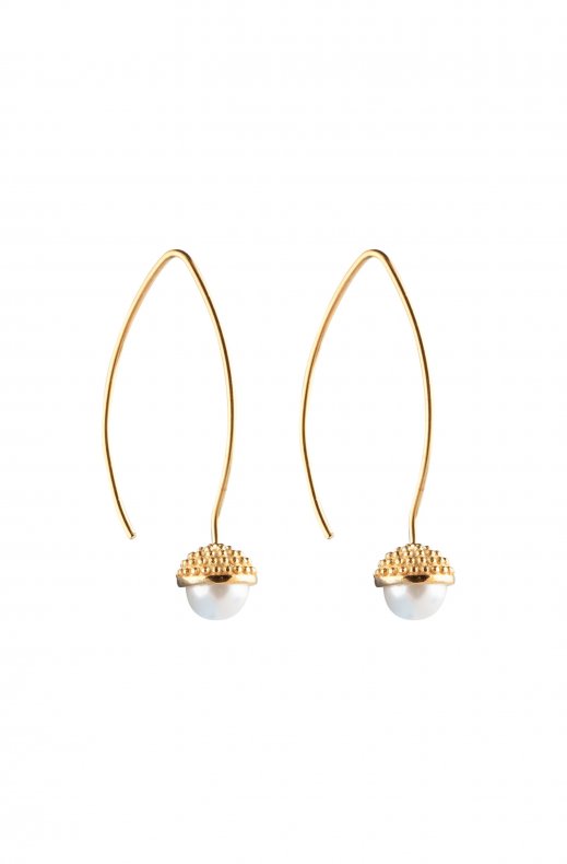 CU Jewellery - Pearl Bubble Long Earring Gold