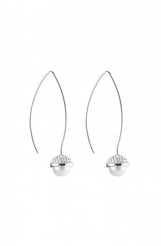 CU Jewellery - Pearl Bubble Long Earring Silver