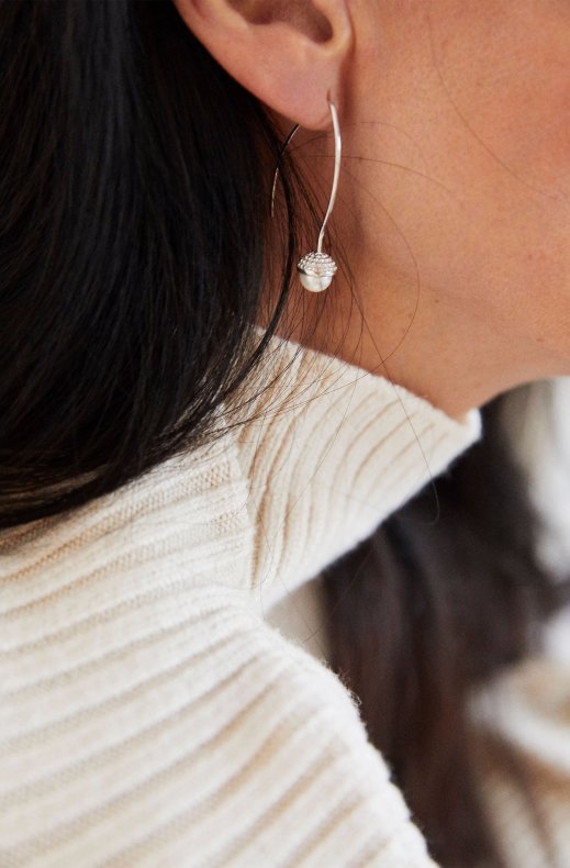 CU Jewellery - Pearl Bubble Long Earring Silver