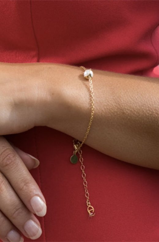CU Jewellery - Pearl Chain Bracelet Gold