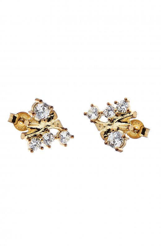 CU Jewellery - Two Kluster Earring Gold