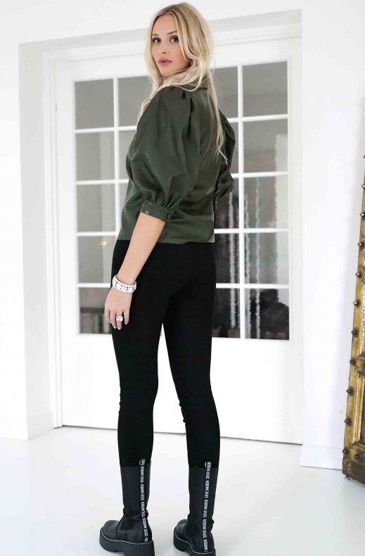 Custommade - Kesa Leather Blouse - Rifle Green