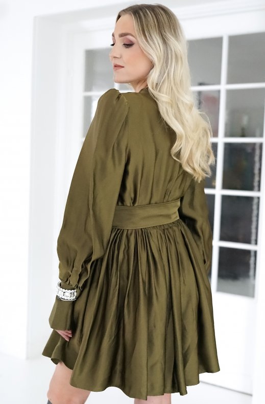 Custommade - lissa dress dark olive