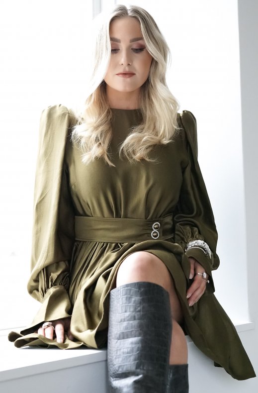Custommade - lissa dress dark olive