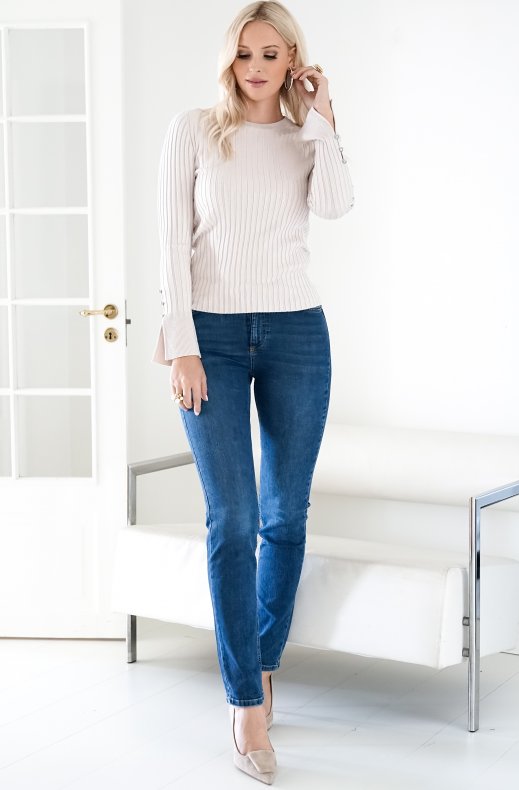 My Essential Wardrobe - Celina High Straight Jeans Medium Blue 32