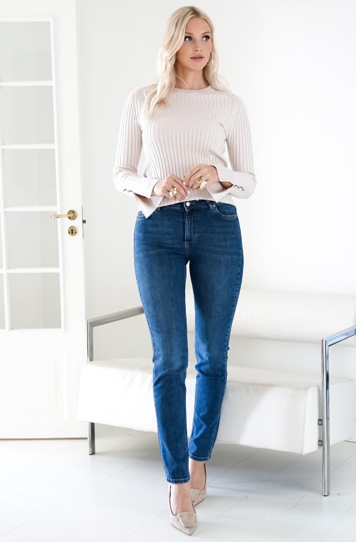 My Essential Wardrobe - Celina High Straight Jeans Medium Blue 32