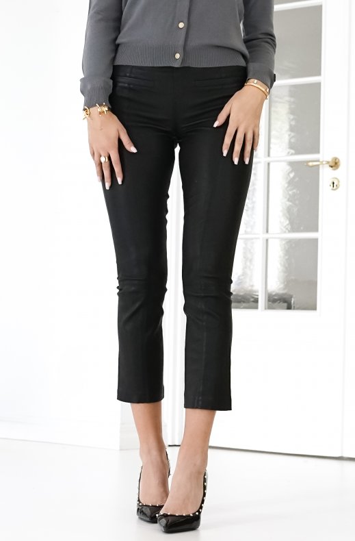 Fine Copenhagen - Ally Cropped Stretchleather Pant Black