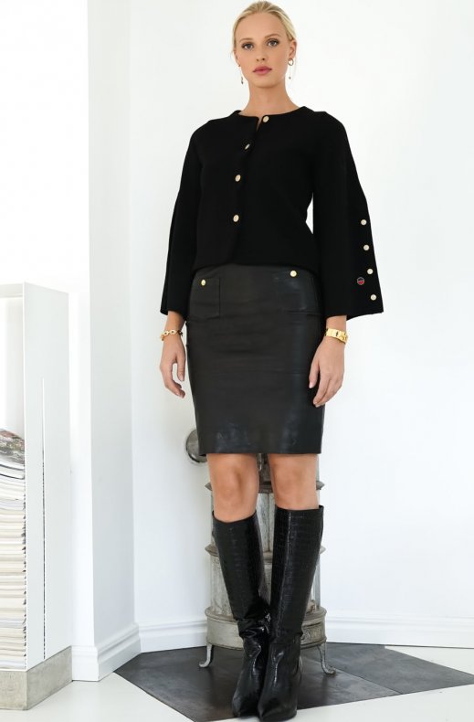 Fine Copenhagen - Ally Pencil Skirt Leather Black