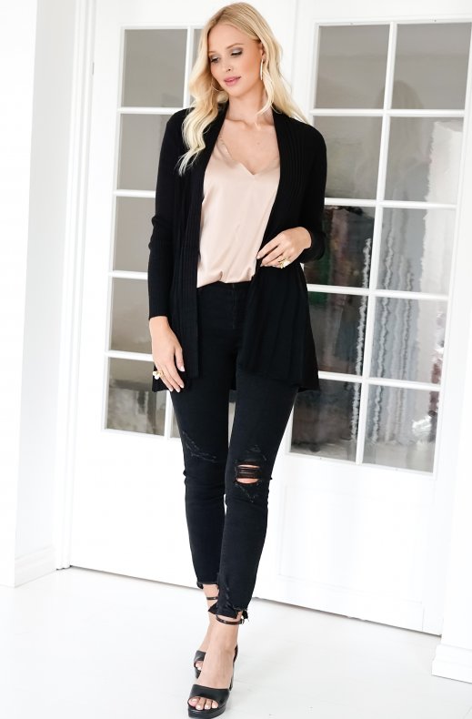 Freequent - Claudisse Long Cardigan Black SS23