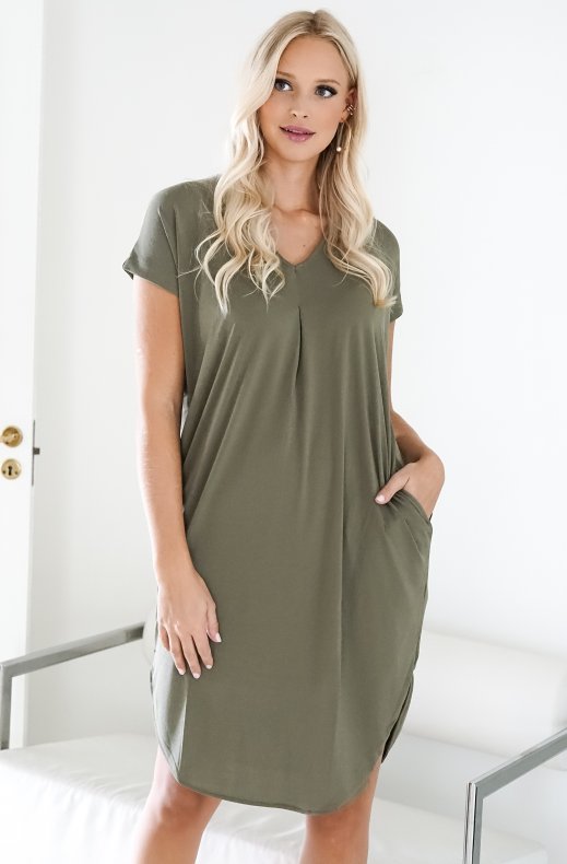 Freequent - Floi Dress Solid Dusty Olive