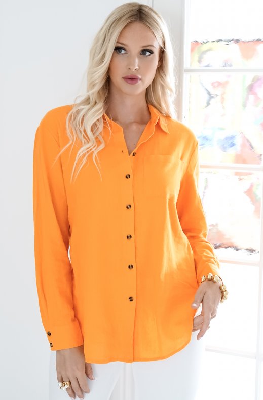 Freequent - Lava Shirt Simple - Flame Orange