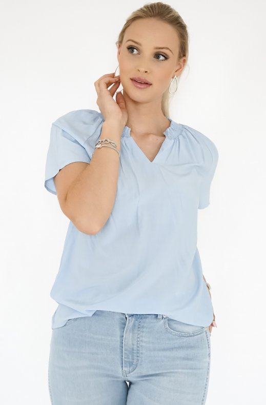 Freequent - Meralda Blouse - Chambray Blue