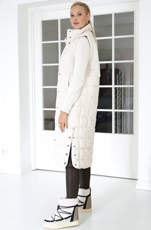 Colors of California - Snow boot in Curly Faux Fur - White