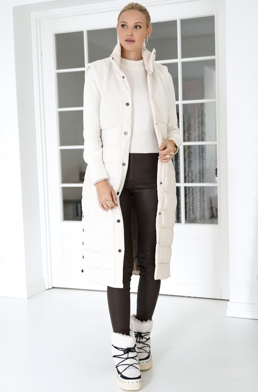 Colors of California - Snow boot in Curly Faux Fur - White