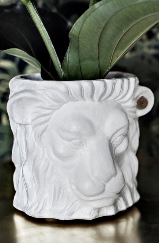 Garden Glory - Lion Pot Small White