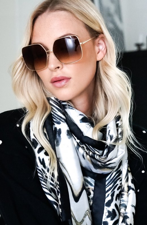 Mixed Brands - Casual Scarf Leo-Zebra - Black