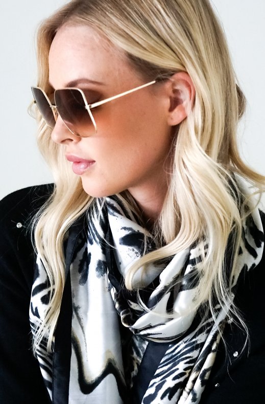 Mixed Brands - Casual Scarf Leo-Zebra - Black