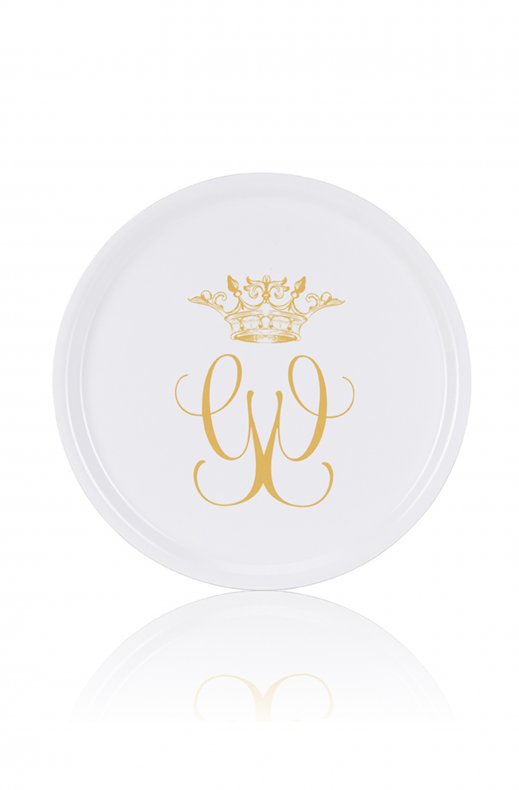 Gynning Design - Rund Bricka Royal Vit Guld 31 cm
