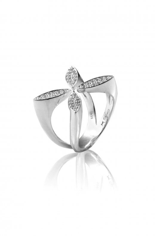 Gynning Jewelry - Sparkling Ellipse Ring Silver