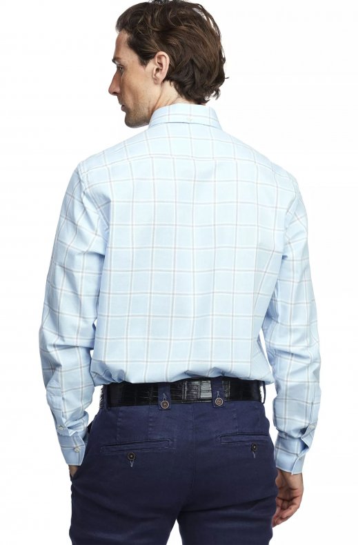 Hansen & Jacob - Brooklyn Check Shirt 41 Light Blue