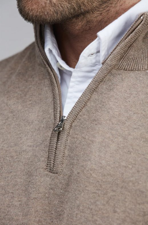 Hansen & Jacob - Halfzip Merino Knit Beige 15