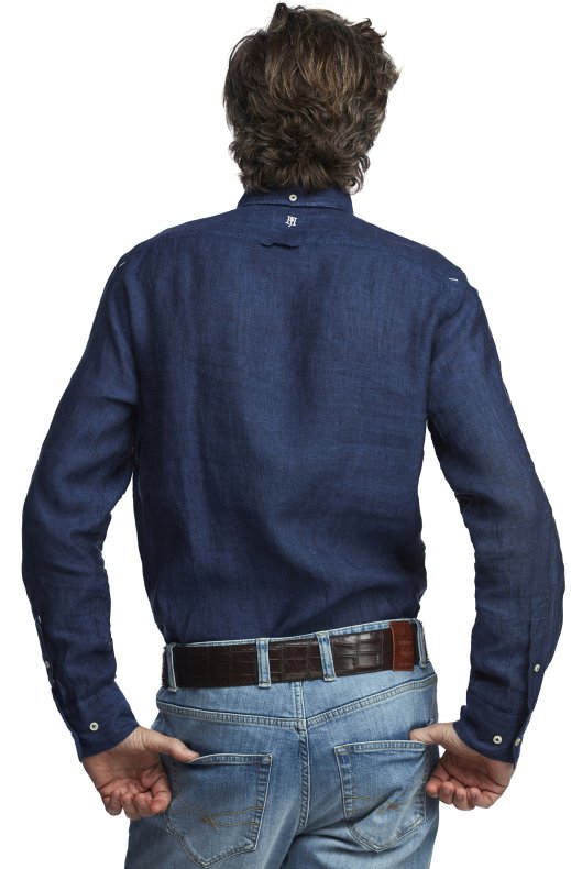 Hansen & Jacob - Linen Shirt Button Down - Dark Blue 47