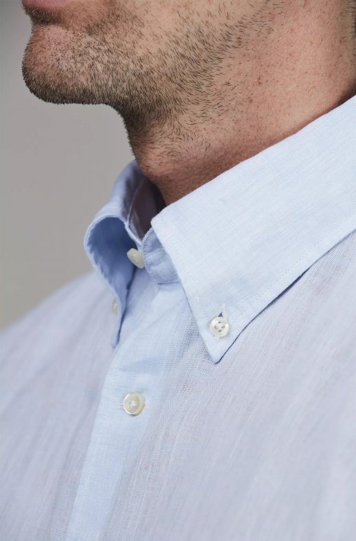 Hansen & Jacob - Refine Short Linen Shirt - Light Blue