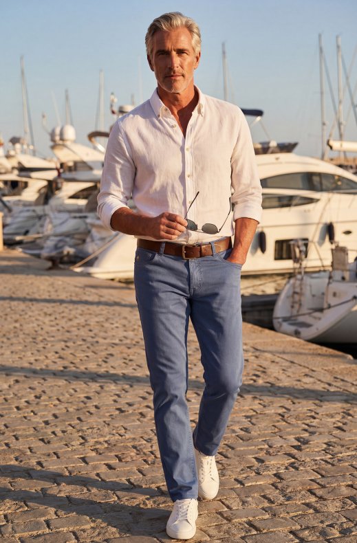 Hansen & Jacob - 5-PKT Twill Melange - Blue 44