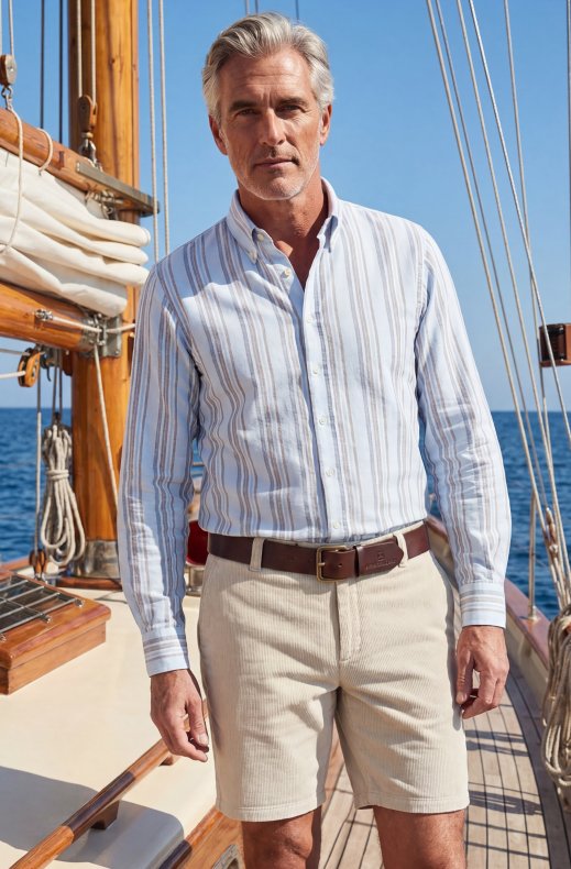 Hansen & Jacob - Washed 8W Cord Shorts - Irish White 12