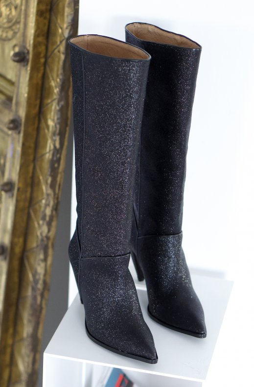 Henry Kole - Rose Boot Black Glitter