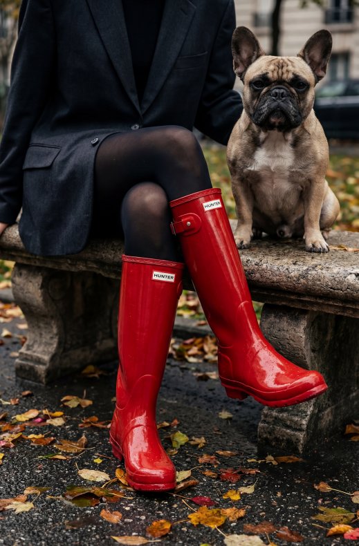 Hunter - Original Tall Gloss Boot - Military Red