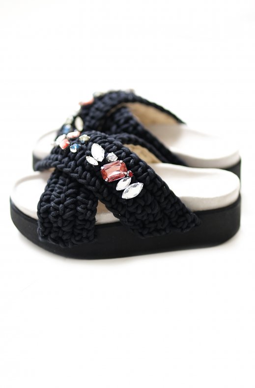 Inuikii - Woven Platform Slipper - Black