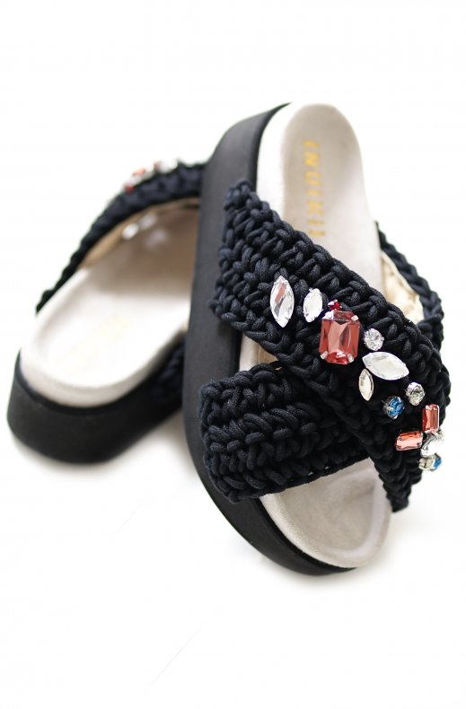 Inuikii - Woven Platform Slipper - Black
