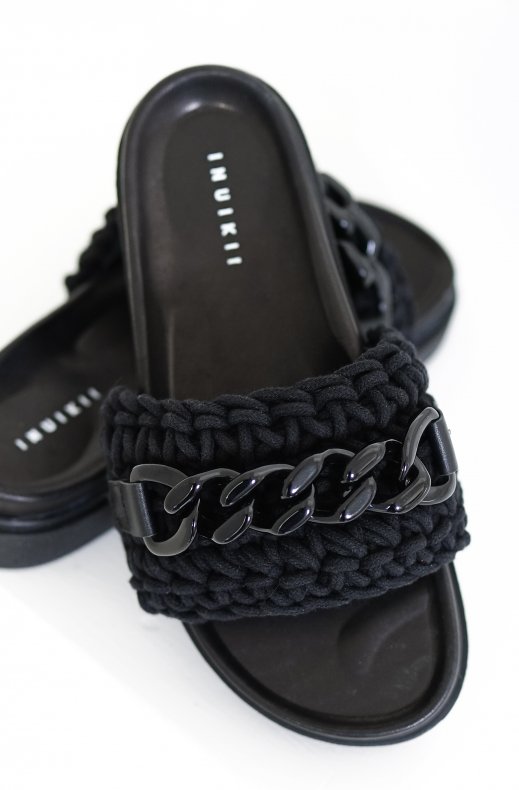 Inuikii - Woven Chain Slipper - Black