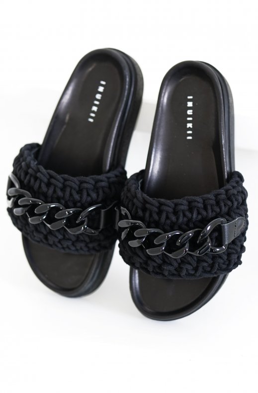 Inuikii - Woven Chain Slipper - Black