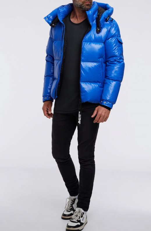 JACK1T - EZ Puffer Hooded Jacket - Glacial Blue - Black