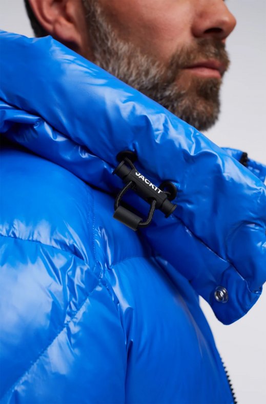 JACK1T - EZ Puffer Hooded Jacket - Glacial Blue - Black