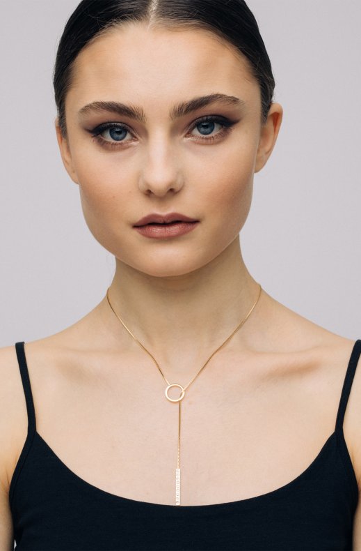 Jane and Sophie - Plain Crystal Necklace Gold