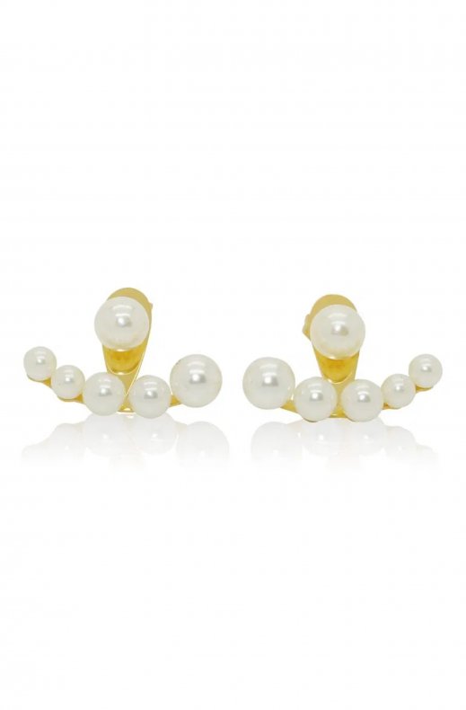 JANE AND SOPHIE – JACKET EARRING GOLD/PEARL