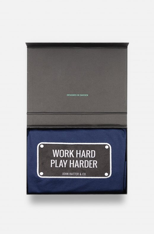 John Hatter & Co - Work Harder Tshirt - Blue