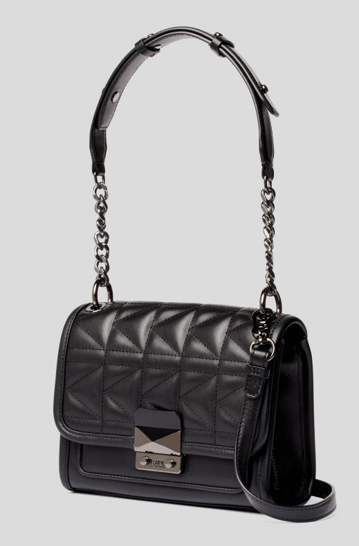 Karl Lagerfeld - K quilted shoulderbag black gunmetal